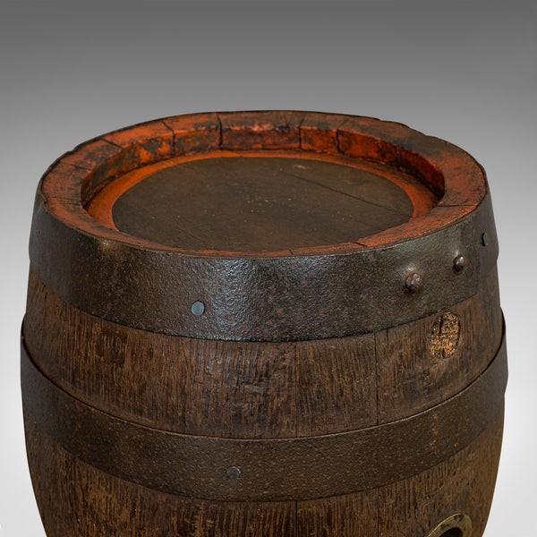 Pair Of, Antique Whiskey Pins, Oak, Barrel, Side Table, Taunton, Victorian, 1900