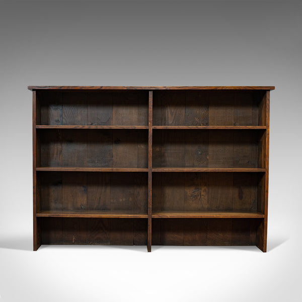 Vintage Book Shelf, English, Oak, Library, Bookcase, Display Cabinet, Circa 1960
