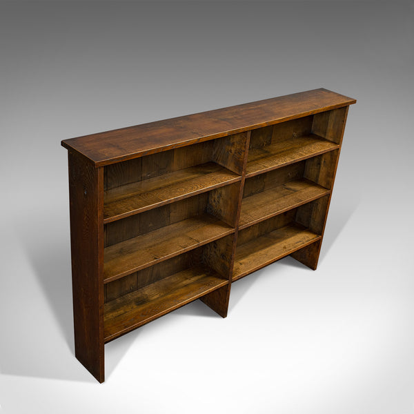Vintage Book Shelf, English, Oak, Library, Bookcase, Display Cabinet, Circa 1960