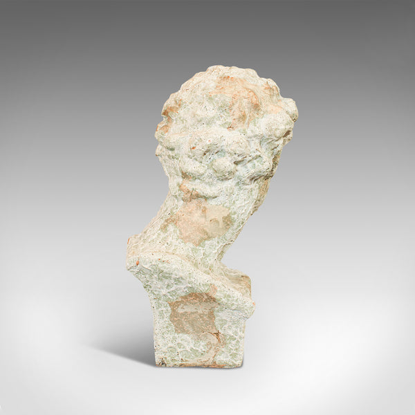 Vintage Male Bust, English, Terracotta, Figure, Neo Classical, David, Circa 1950