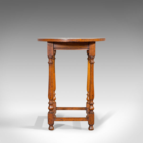Antique Circular Occasional Table, English, Oak, Side, Lamp, Edwardian, C.1910