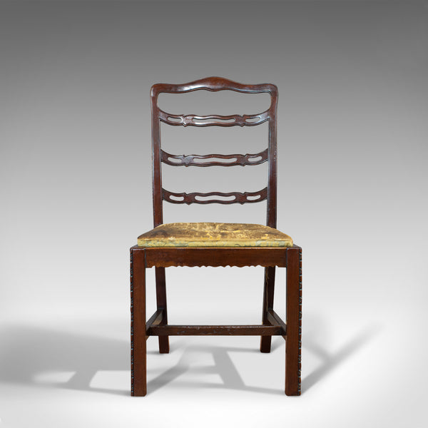 Set of 4, Antique Ladder Back Chairs, Irish, Mahogany, Dining Seat, Victorian