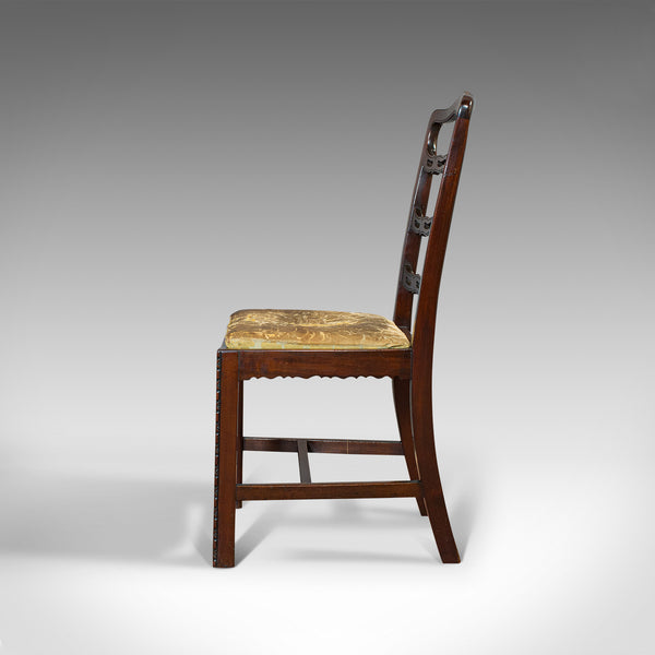 Set of 4, Antique Ladder Back Chairs, Irish, Mahogany, Dining Seat, Victorian