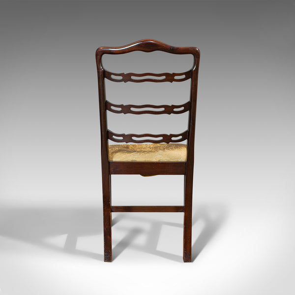 Set of 4, Antique Ladder Back Chairs, Irish, Mahogany, Dining Seat, Victorian