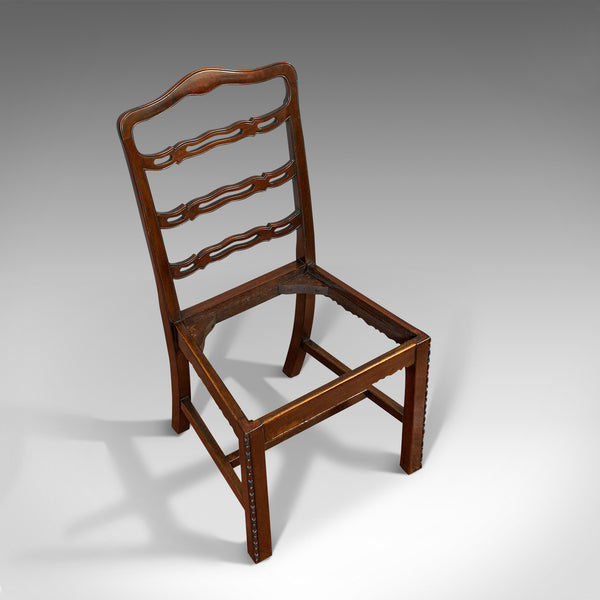Set of 4, Antique Ladder Back Chairs, Irish, Mahogany, Dining Seat, Victorian