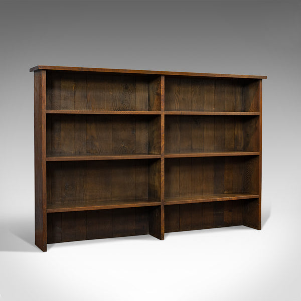 Large Vintage Book Shelf, English, Oak, Display Cabinet, Library Bookcase, 1960