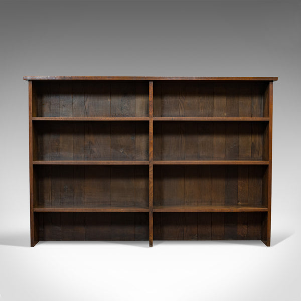 Large Vintage Book Shelf, English, Oak, Display Cabinet, Library Bookcase, 1960