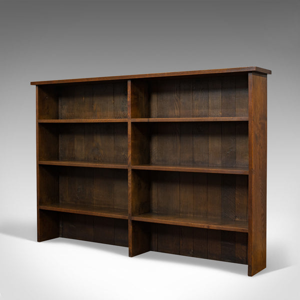 Large Vintage Book Shelf, English, Oak, Display Cabinet, Library Bookcase, 1960