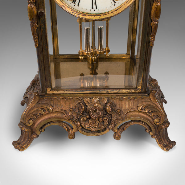 Antique Mantel Clock, French, Gilt Bronze, Ormolu, Brocot Escapement, Circa 1900