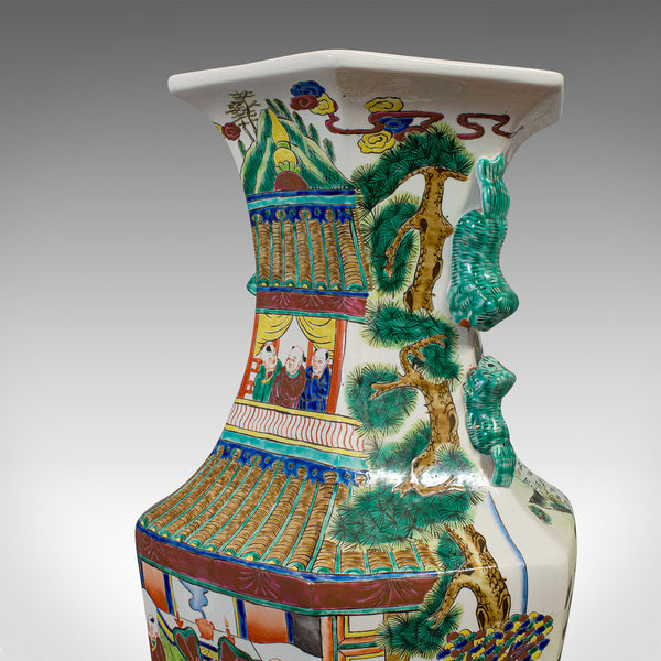 Very Large Pair, Antique Decorative Vases, Oriental, Ceramic, Urn, Circa 1900