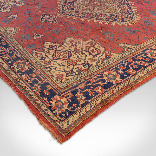Very Large 13' Antique Serapi Carpet, Persian Rug, Heriz Region, Victorian, 1900