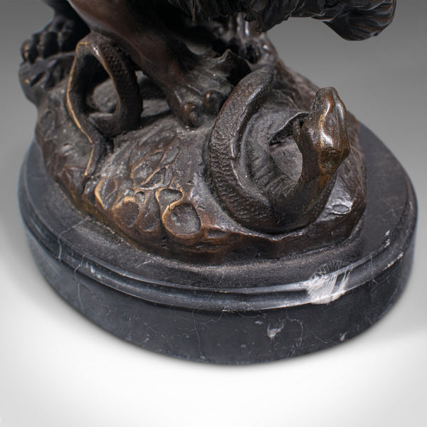 Vintage Art Bronze, French, Fine Cast Sculpture, Lion, After Barye, Circa 1950