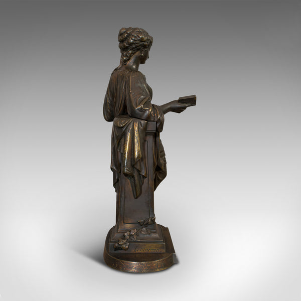 Antique Bronze Figure, French, Female, Art Nouveau, After Moreau, Circa 1920