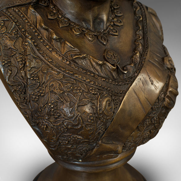 Vintage Bust, Queen Victoria, English, Bronze, Royal Portrait, Monarch, Empress