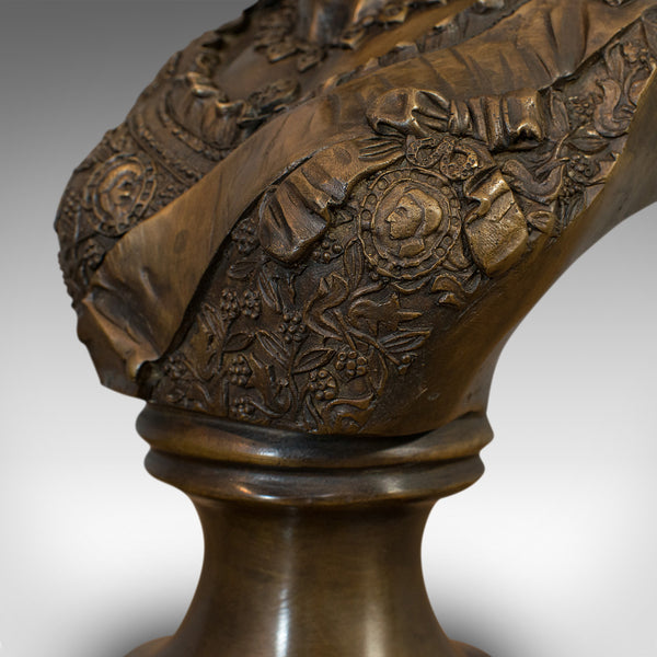 Vintage Bust, Queen Victoria, English, Bronze, Royal Portrait, Monarch, Empress