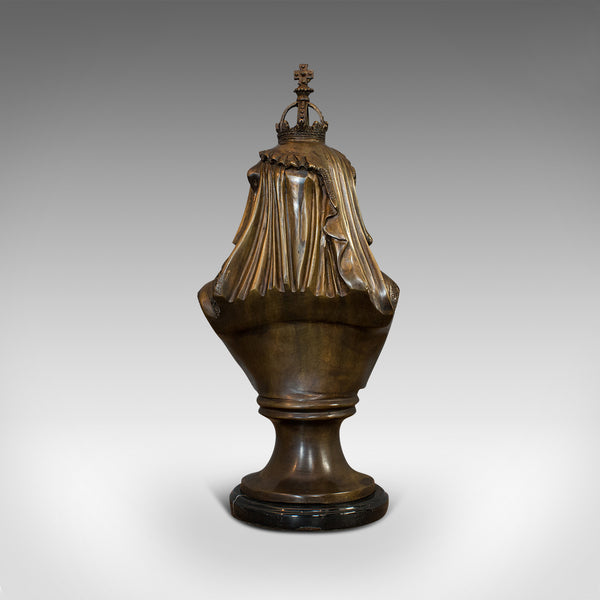 Vintage Bust, Queen Victoria, English, Bronze, Royal Portrait, Monarch, Empress