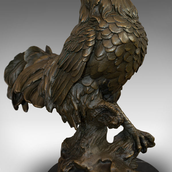 Vintage Rooster Statue, English, Bronze, Sculpture, Cockerel, Countryside Appeal