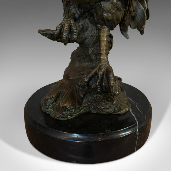 Vintage Rooster Statue, English, Bronze, Sculpture, Cockerel, Countryside Appeal
