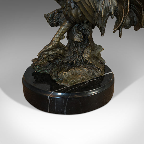 Vintage Rooster Statue, English, Bronze, Sculpture, Cockerel, Countryside Appeal