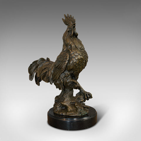 Vintage Rooster Statue, English, Bronze, Sculpture, Cockerel, Countryside Appeal