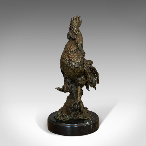 Vintage Rooster Statue, English, Bronze, Sculpture, Cockerel, Countryside Appeal