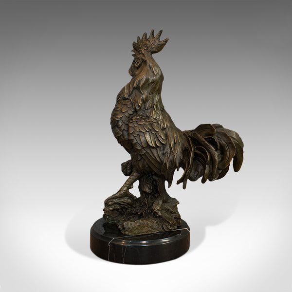 Vintage Rooster Statue, English, Bronze, Sculpture, Cockerel, Countryside Appeal