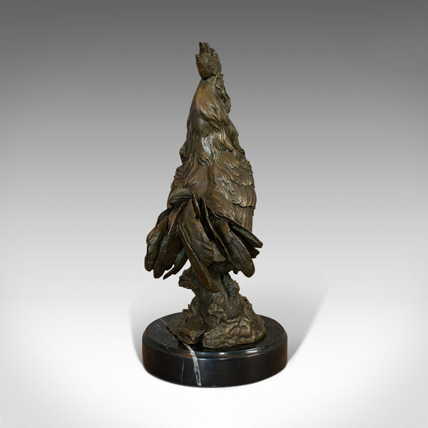 Vintage Rooster Statue, English, Bronze, Sculpture, Cockerel, Countryside Appeal