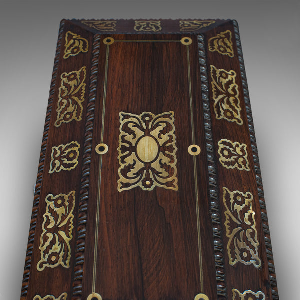 Antique Tea Caddy, English, Rosewood, Chest, Thomas of London, Regency, C.1820