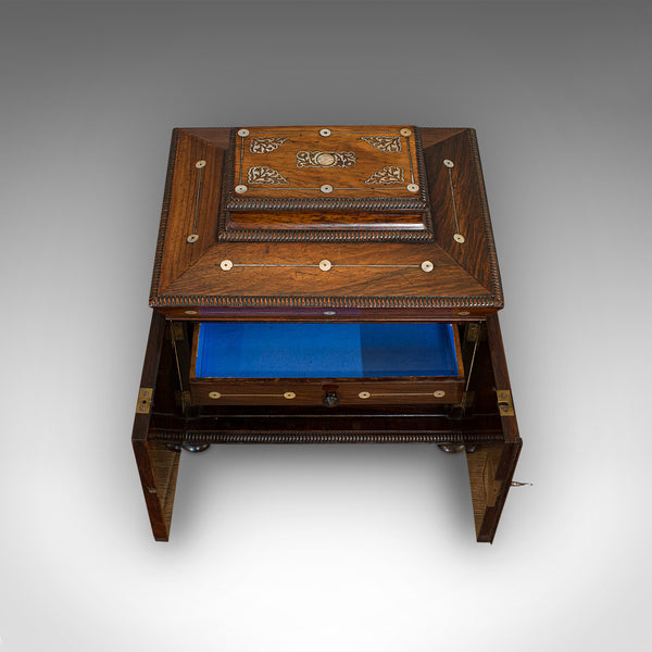 Antique Gentleman's Correspondence Box, Campaign, Travel Case, Regency, C.1820