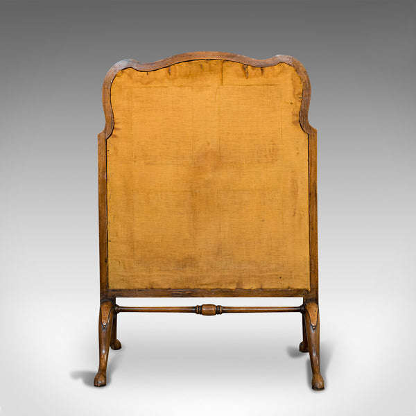 Vintage Decorative Screen, English, Walnut, Crewel Work, Fire, Art Deco, C.1930