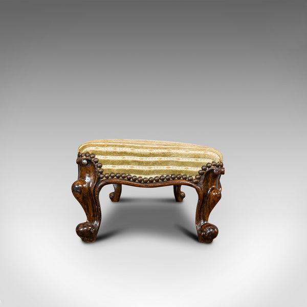 Long Antique Foot Stool, English, Coaching, Fireside, Early Victorian, C.1840