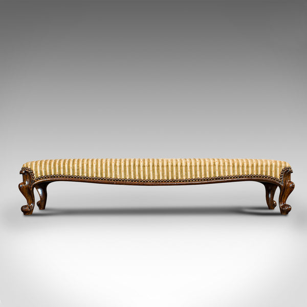 Long Antique Foot Stool, English, Coaching, Fireside, Early Victorian, C.1840