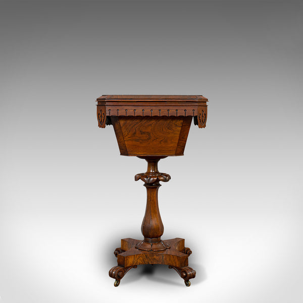Antique Lady's Work Box, English, Rosewood, Sewing, Table, Regency, Circa 1820