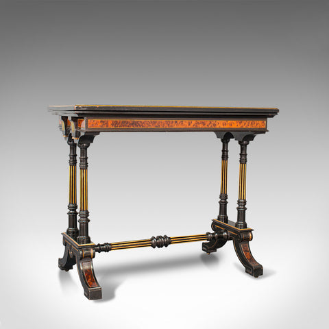 Antique Card Table, Ebonised, Games, Gillow & Co, Aesthetic Period, Circa 1875