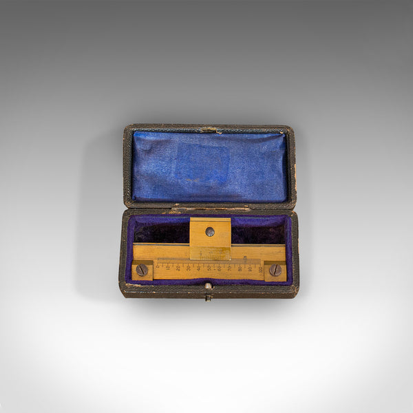 Vintage Pocket Slide Rule, English, Brass, Scientific, Measuring, Instrument