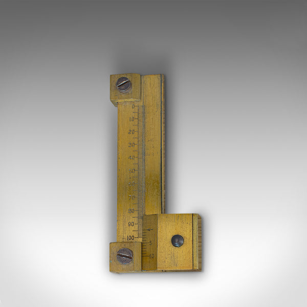 Vintage Pocket Slide Rule, English, Brass, Scientific, Measuring, Instrument