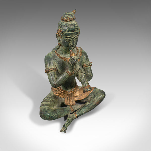 Antique Decorative Figure, Oriental, Bronze, Statue, Study, Musician, Circa 1900