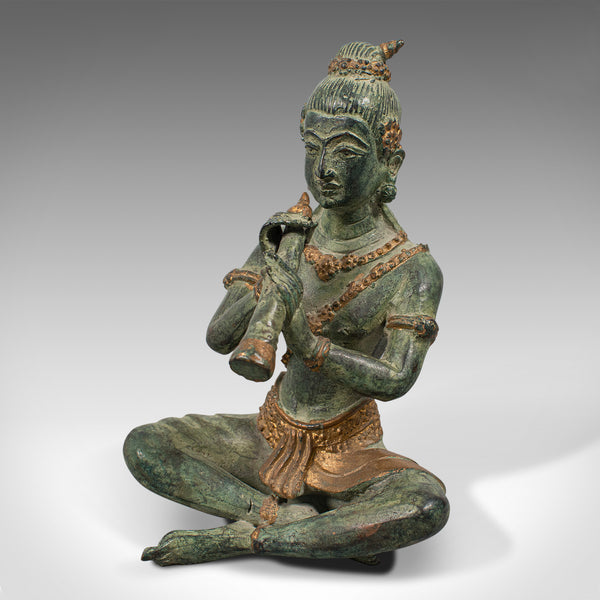 Antique Decorative Figure, Oriental, Bronze, Statue, Study, Musician, Circa 1900