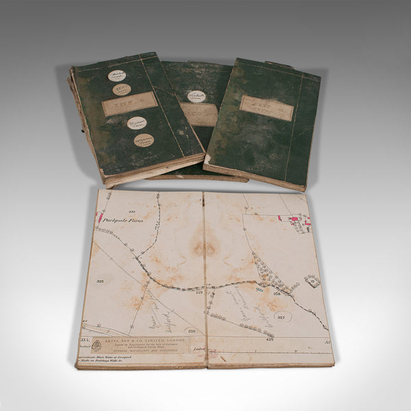 Antique Map Compendiums, English, Ordnance Survey, Cartography, Victorian, 1880