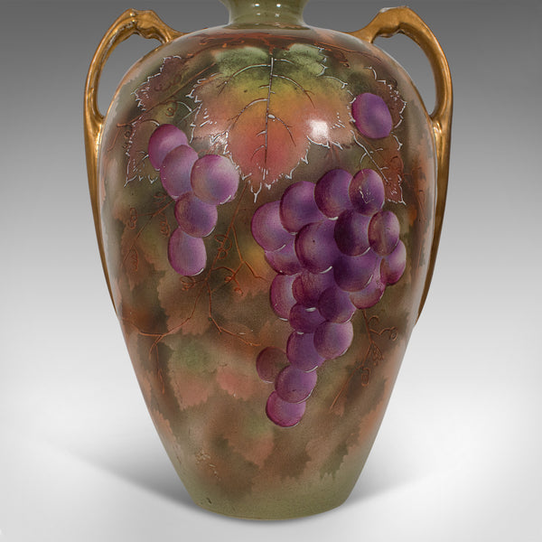 Pair Of, Vintage Wine Amphora, English, Ceramic, Decorative, Vessel, Handpainted