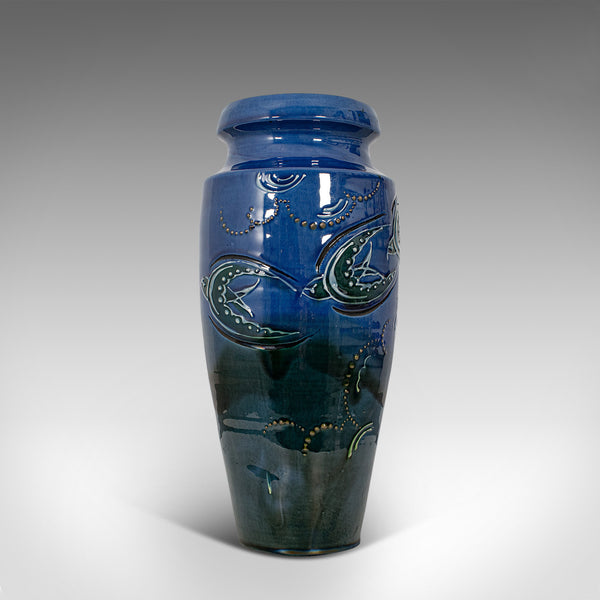Pair Of, Vintage Decorative Flower Vases, English, Ceramic, Hand Painted, C.1930