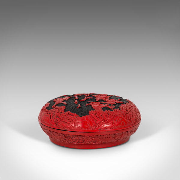 Antique Cinnabar Box, Chinese, Lacquer, Decorative Tray, Qing Dynasty, C.1900