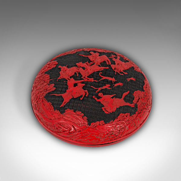 Antique Cinnabar Box, Chinese, Lacquer, Decorative Tray, Qing Dynasty, C.1900