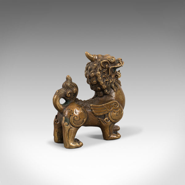 Small Antique Pixiu Statue, Oriental, Brass, Mythology, Figure, Victorian, 1900