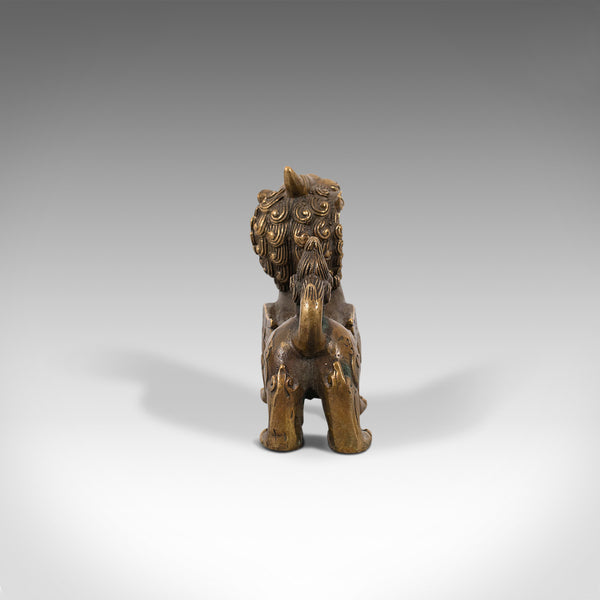 Small Antique Pixiu Statue, Oriental, Brass, Mythology, Figure, Victorian, 1900