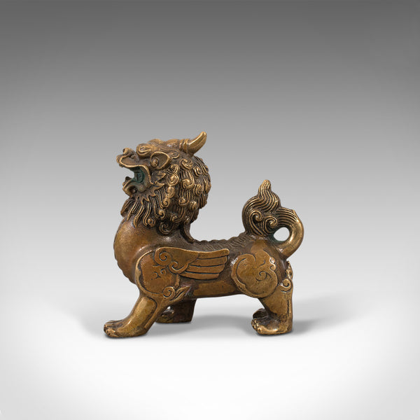 Small Antique Pixiu Statue, Oriental, Brass, Mythology, Figure, Victorian, 1900