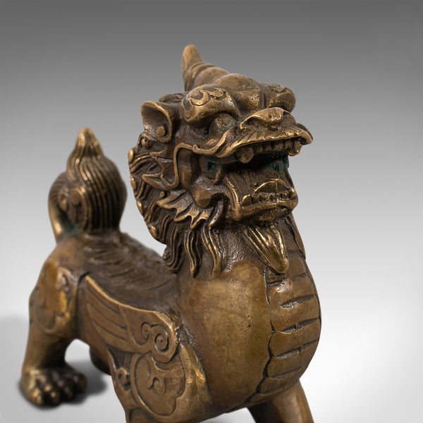 Small Antique Pixiu Statue, Oriental, Brass, Mythology, Figure, Victorian, 1900