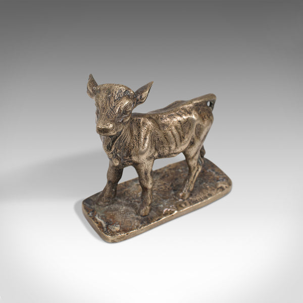 Small Antique Ornamental Calf Sculpture, English, William Briggs & Co, Victorian