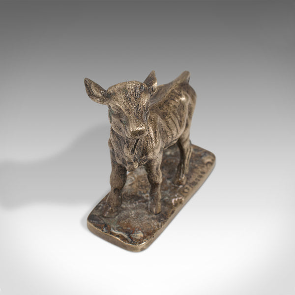 Small Antique Ornamental Calf Sculpture, English, William Briggs & Co, Victorian