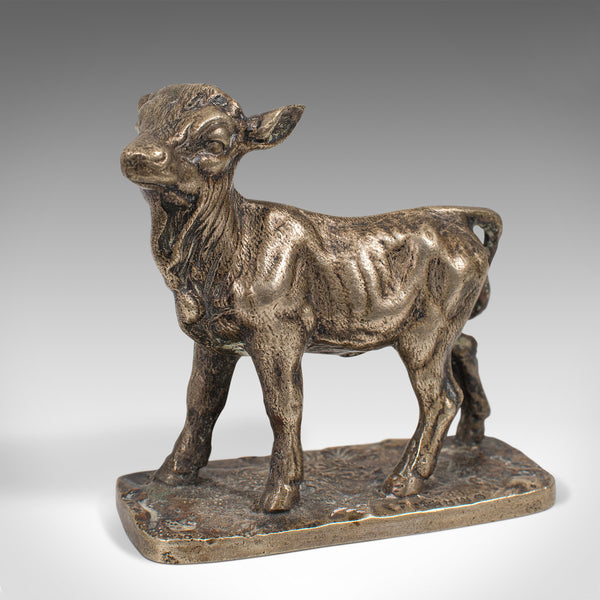 Small Antique Ornamental Calf Sculpture, English, William Briggs & Co, Victorian